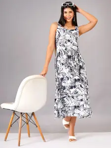 BAESD Printed Fit & Flare Midi Dress