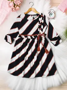 Bella Moda Girls Striped Cotton Fit & Flare Dress