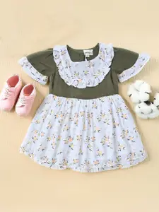 Bella Moda Girls Printed Cotton Fit & Flare Dress