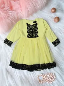 Bella Moda Girls Self Design Fit & Flare Dress