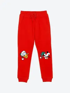 YK Disney Boys Graphic Printed Mid Rise Joggers