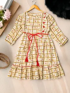 Bella Moda Girls Printed Cotton Fit & Flare Dress