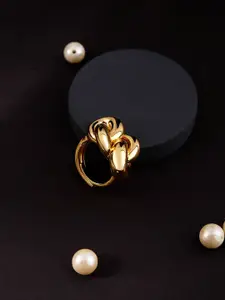 DIAVO Sterling Silver Gold Plated Knot Adjustable Finger Ring