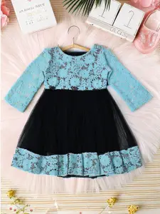 Bella Moda Girls Self Design Fit & Flare Dress