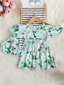 Bella Moda Girls Floral Print Fit & Flare Dress