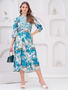 BAESD Women Floral Printed Fit & Flare Midi Dress