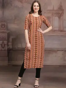 7Threads Ethnic Motifs Printed Straight Kurta