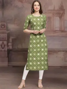 7Threads Ethnic Motifs Printed Straight Kurta