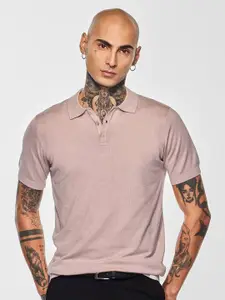 Snitch Men Solid Polo Collar  T-shirt
