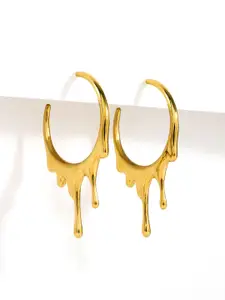 PRIVIU Gold-Plated Circular Half Hoop Earrings