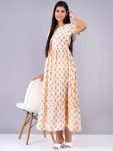 BAESD Women Ethnic Motifs Printed Fit & Flare Midi Dress