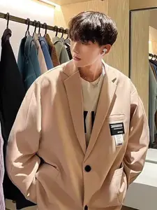 HERE&NOW Men Lapel Collar Solid Casual Tailored Jacket