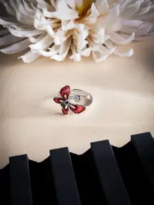 DIAVO Stones-Studded The Mystic Flutter Butterfly Finger Ring