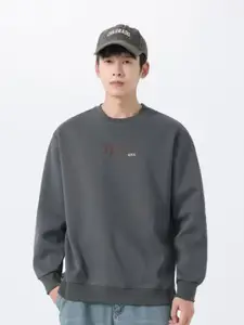 HERE&NOW Men Long Sleeves Ribbed Sweatshirt