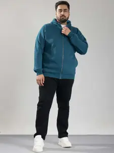 ONEWAY Men Plus Size Hooded Solid Cotton Casual Bomber Jacket