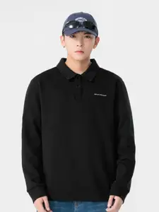 HERE&NOW Men Shirt Collar Sweatshirt