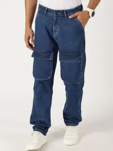 Thomas Scott Men Smart Relaxed Fit Cargo Style Cotton Jeans