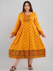 Fashion Zest Women Floral Print Flared Sleeve Maxi Dress