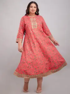 Fashion Zest Women Floral Print Flared Sleeve Maxi Dress