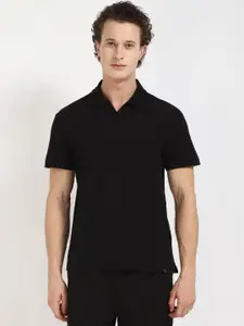 Calvin Klein Jeans Men Self Design Polo Collar Cotton T-shirt