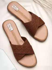 NATSHUZ Women Open Toe Flats