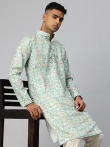 Majestic Man Ethnic Motifs Printed Straight Kurta