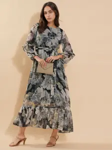 all about you Women Floral Printed Tiered Maxi Dress