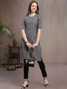 7Threads Geometric Printed Straight Kurta