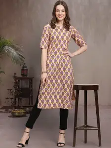 7Threads Ethnic Motifs Printed Straight Kurta
