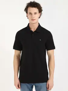 Calvin Klein Jeans Men SS PIQUE Solid Polo Collar Cotton T-shirt