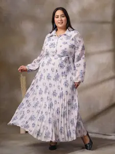 CURVE BY KASSUALLY Women Plus Size Floral Printed Fit & Flare Maxi Dress