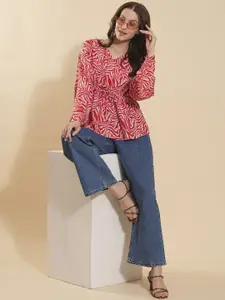 all about you Women Printed Peplum Top