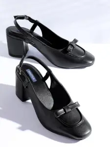 Nautica Block Heel Sandals with Bow Detail