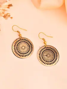 Silvermerc Designs Rhodium-Plated Tribal-Inspired Circular Drop Earrings