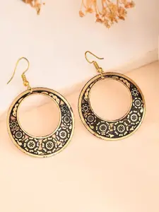 Silvermerc Designs Rhodium Plated Floral Design Drop Earrings