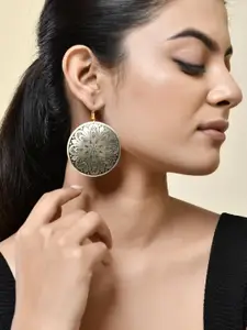 Silvermerc Designs Rhodium Plated Floral Mandala Drop Earrings