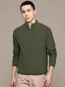 The Roadster Lifestyle Co. Men Ribbed Pure Cotton Pullover