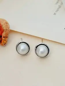 ABDESIGNS Silver Plating Spherical Shaped Studs Earrings