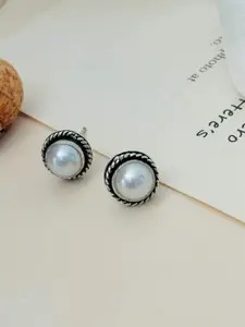 ABDESIGNS Silver Plating Spherical Shaped Studs Earrings