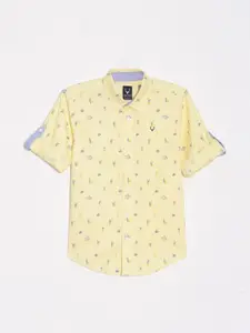 Allen Solly Junior Boys Slim Fit Spread Collar Floral Printed Cotton Casual Shirt