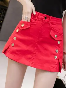 StyleCast Women Mini Straight Denim Skirt