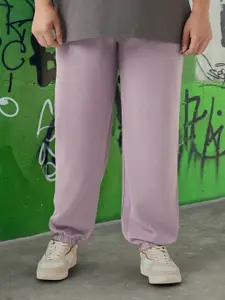 Bewakoof Heavy Duty 1.0 Men's Purple Plus Size Textured Track Pant