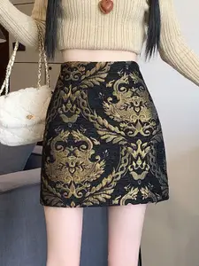 StyleCast WomenSelf Design A-Line Mini Skirt