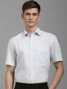 Louis Philippe Men Classic Fit Spread Collar Geometric Printed Cotton Formal Shirt