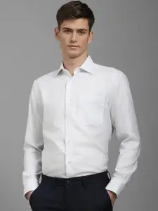 Louis Philippe Men Classic Fit Spread Collar Micro Checked Cotton Formal Shirt