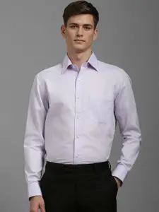 Louis Philippe Men Classic Fit Spread Collar Textured Cotton Formal Shirt