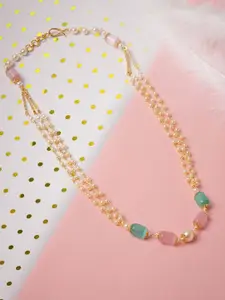 AMI Gold-Plated Beads & Pearls Layered Necklace