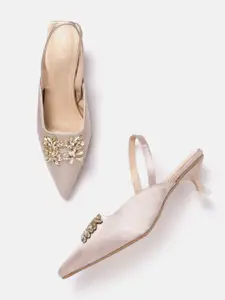 AXIUM Embellished Party Kitten Pumps