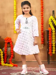 BAESD Girls Woollen Fit & Flare Dress