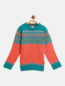 Duke Boys Cable Knit Colourblocked Pullover Sweater